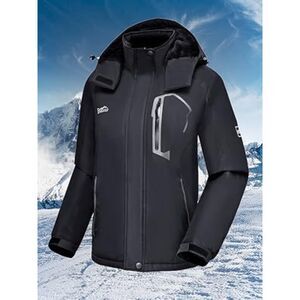 Pooluly Women's Ski Jacket Size M Breathable Waterproof Windproof Fleece Lined